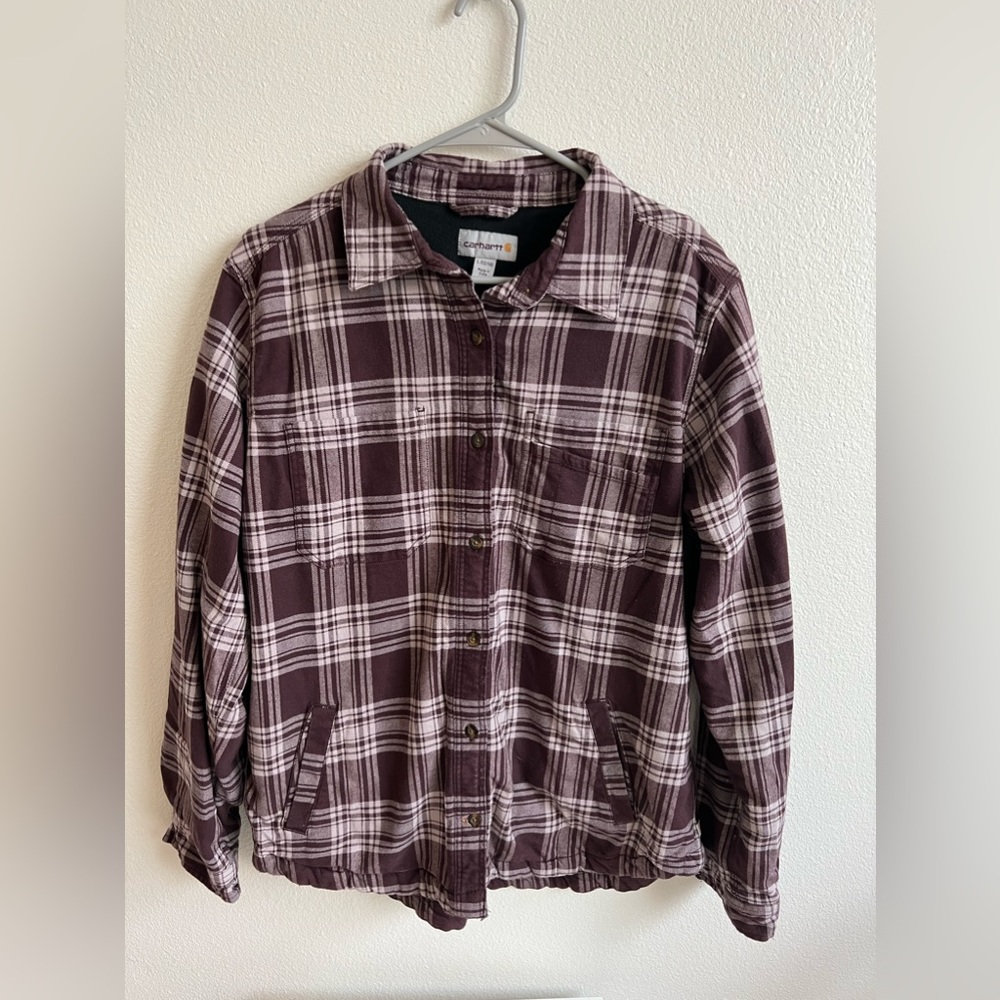 Fleece lined Carhartt flannel with pockets